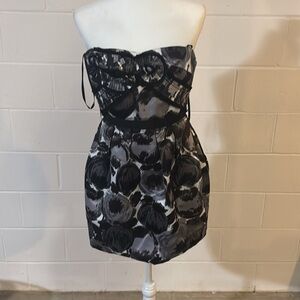 BCBG gray black strapless dress size 10 P